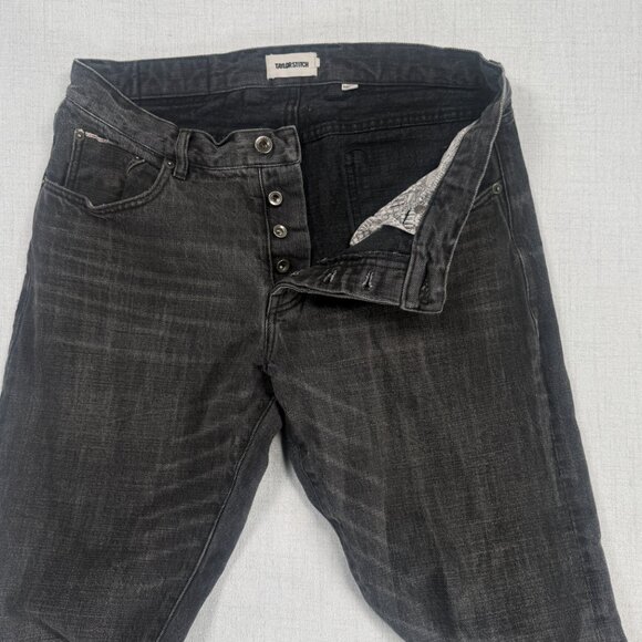 Taylor Stitch Slim Fit Jeans Washed Black Button Fly Medium Rise Denim Size 33 - Picture 3 of 9